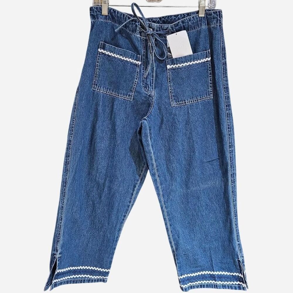 90s cottagecore boho denim capris nwt